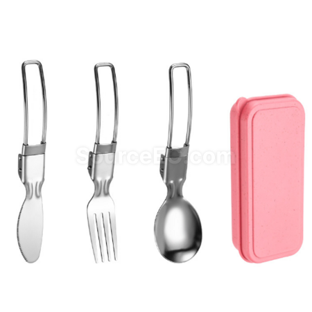 Customization 304 stainless steel folding tableware set Corporate Gifts
