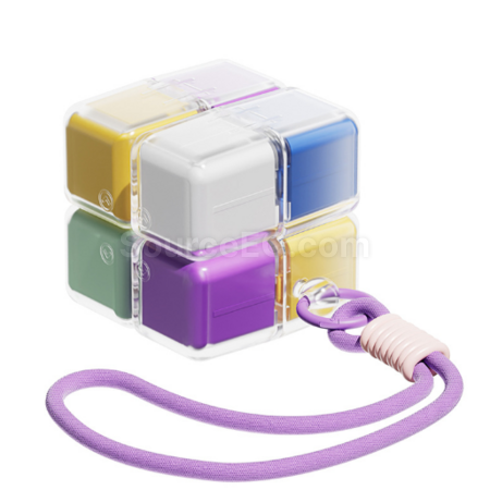 Customization Rubik's Cube Medicine Box with Lanyard Corporate Gifts