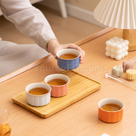 Customization Mooncake-shaped Tea Cup Set Corporate Gifts