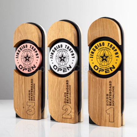 Customization Creative Solid Wood Metal Commemorative Trophy Corporate Gifts