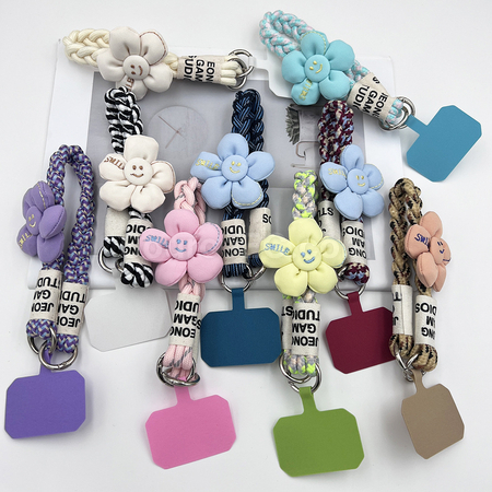 Customization Flower Contrasting Color Mobile Phone Lanyard Corporate Gifts