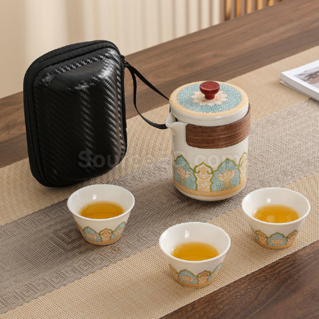 Customization Portable Travel Ceramic Tea Set Corporate Gifts