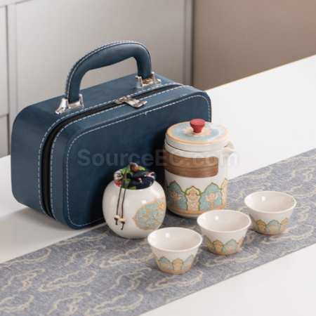 Customization Portable Travel Ceramic Tea Set Corporate Gifts