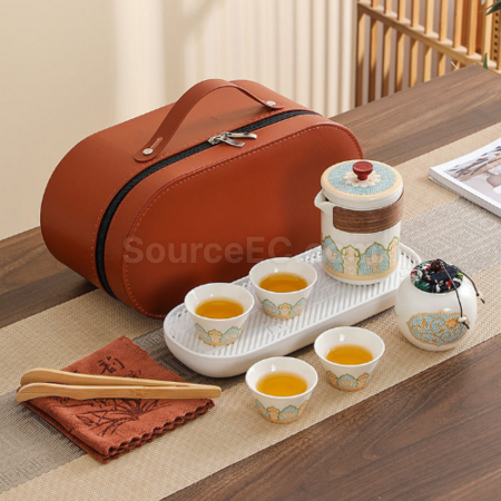 Customization Portable Travel Ceramic Tea Set Corporate Gifts