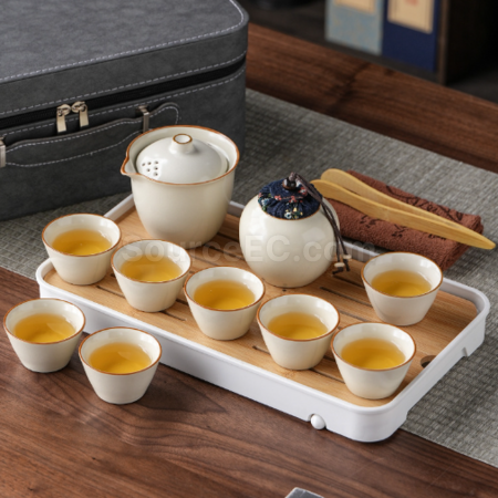 Customization Ru Kiln Travel Tea Set Corporate Gifts