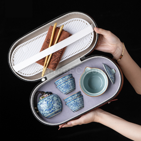 Customization Ru Kiln Travel Tea Set Corporate Gifts