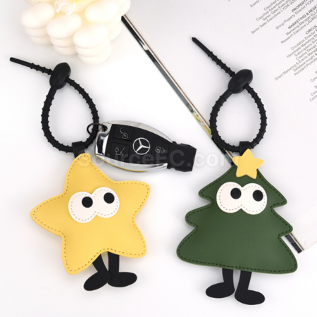 Customization PU Christmas Keychain Pendant Corporate Gifts