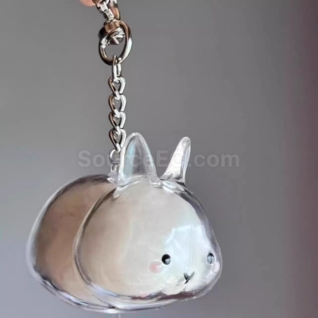 Customization Cute Little Rabbit Transparent Hair Storage Box Corporate Gifts