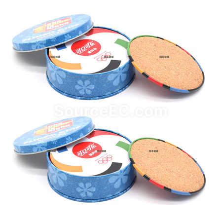 Customization Tin can cork coaster Corporate Gifts