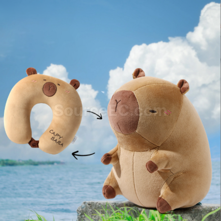 Customization Capybara Transformable Dual-Use U-Shaped Pillow Corporate Gifts