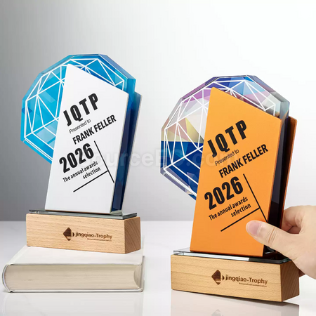 Customization Metal Crystal Solid Wood Trophy Corporate Gifts