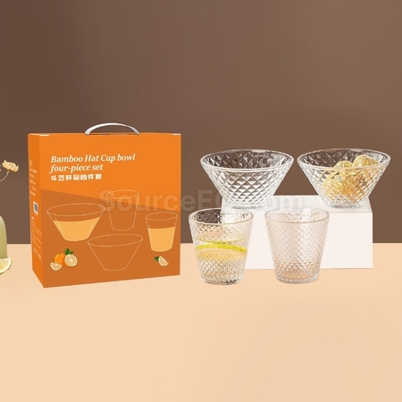 Customization Luxury Glass Bowl + Cup Set Corporate Gifts