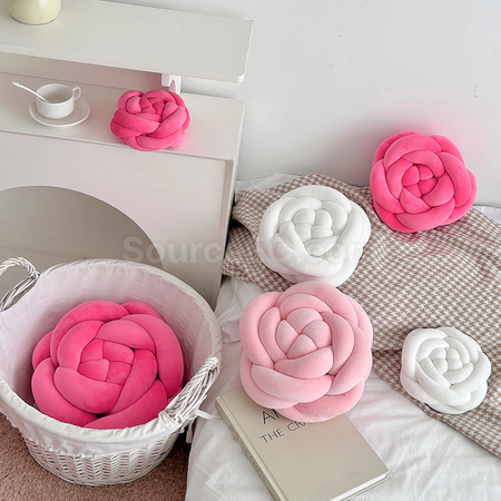 Knitted Rose Pillow
