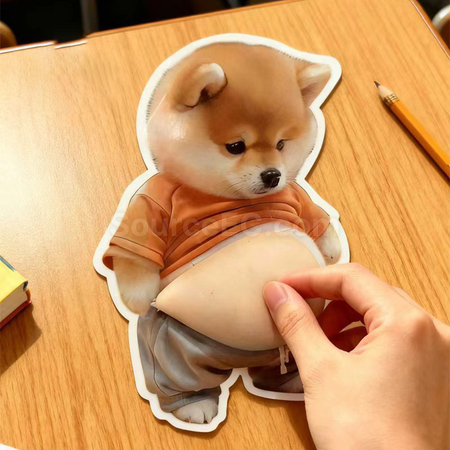 Customization Big-Bellied Puppy Squeezeable Toy Stress Reliever Sticker Corporate Gifts