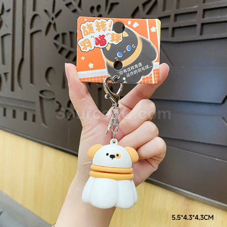 Customization Rotatable Badminton Stress-Relief Keychain Corporate Gifts