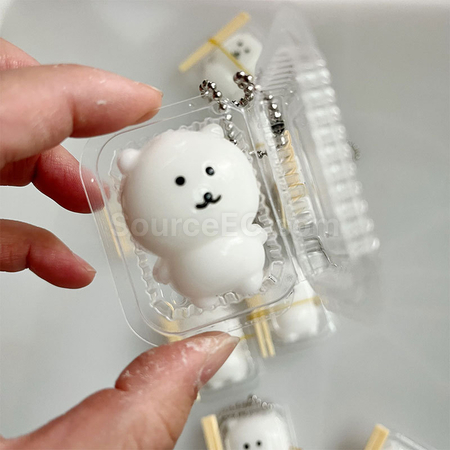 Customization Lunch Box Little Bear Squishy Keychain Stress Relief Toy Corporate Gifts