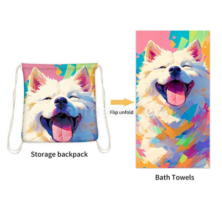 Customization Folding 2-in-1 Beach Towel Organizer Backpack Corporate Gifts