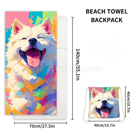 Customization Folding 2-in-1 Beach Towel Organizer Backpack Corporate Gifts