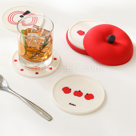 Silicone Apple Insulated Coasters