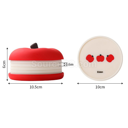 Customization Silicone Apple Insulated Coasters Corporate Gifts