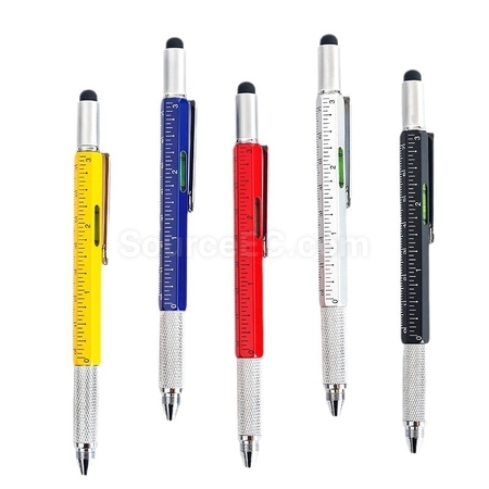 Customization Multifunctional touch head screwdriver ruler 6-in-1 ballpoint pen Corporate Gifts