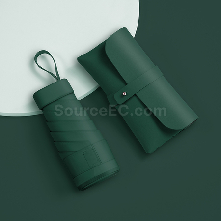 Customization Pocket Leather Bag Ultralight Umbrella Corporate Gifts