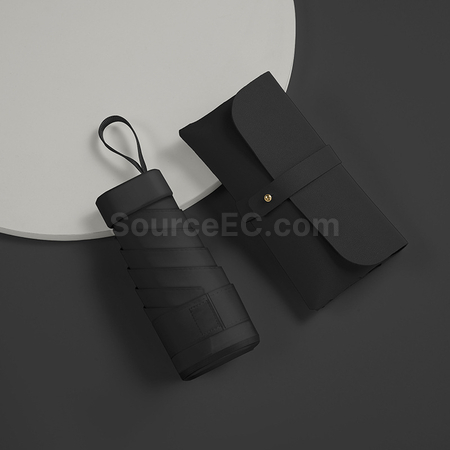 Customization Pocket Leather Bag Ultralight Umbrella Corporate Gifts