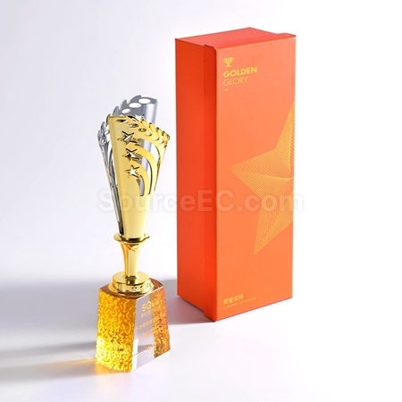 Customization Cutout Crystal Metal Trophy Corporate Gifts