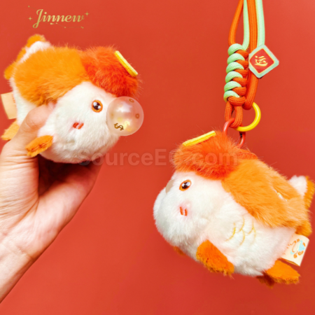Customization Small Fish Blowing Bubbles Plush Keychain Pendant Corporate Gifts