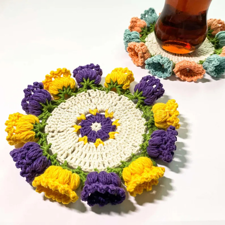 Customization Woven flower cup mat Corporate Gifts