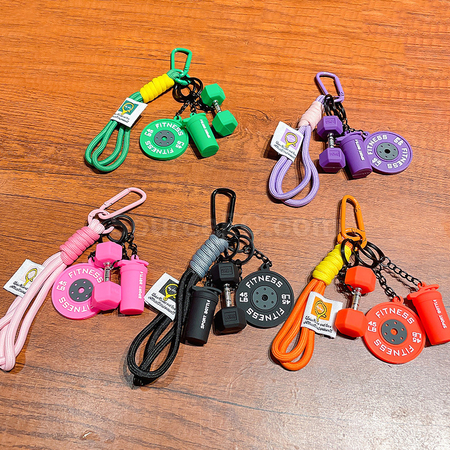 Customization Sports Barbell Keychain Corporate Gifts