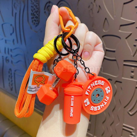 Customization Sports Barbell Keychain Corporate Gifts