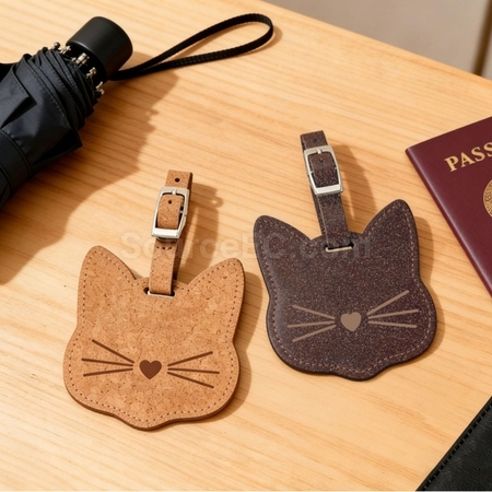 Customization Eco-friendly Cat Luggage Tag Made from Coffee Grounds Corporate Gifts