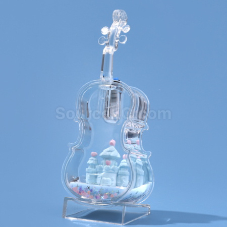 Customization Violin Castle Flowing Sand Colored Light Ornament Corporate Gifts