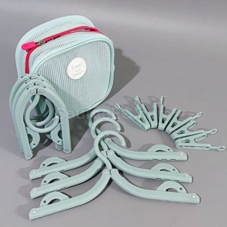 Customization Folding Clothes Hanger With Storage Bag, Travel Clothes Drying Rack Corporate Gifts