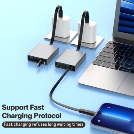 Customization Retractable Type-C Aluminum Alloy 60W Fast Charging Data Cable Corporate Gifts
