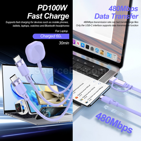 Customization 5-in-1 Retractable Data Cable Corporate Gifts