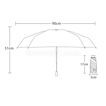 Customization Retractable Five-Fold Portable Sun Umbrella Corporate Gifts