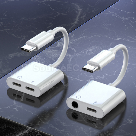 Customization Type-C 2-in-1 Headphone Charging Adapter Corporate Gifts