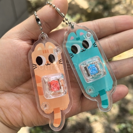 Customization Cat Button Stress Relief Toy Keychain Corporate Gifts