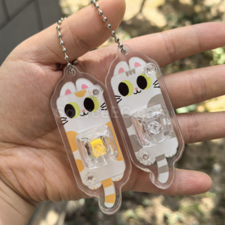 Customization Cat Button Stress Relief Toy Keychain Corporate Gifts