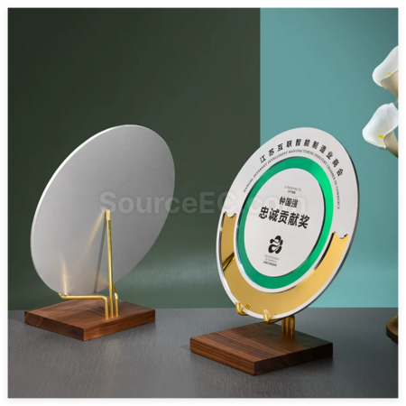 Customization Metal Round Hollowed-Out Mirror Commemorative Plate Corporate Gifts