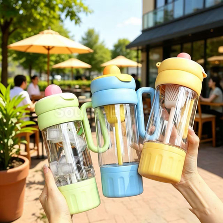 Large-Capacity Tritan Straw Water Bottle