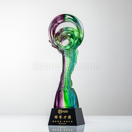 Customization Green Purple Colorful Crystal Trophy Corporate Gifts