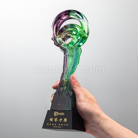 Customization Green Purple Colorful Crystal Trophy Corporate Gifts