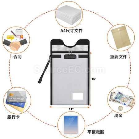 Customization Lockable Fireproof & Waterproof Document Bag Corporate Gifts