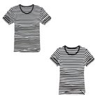 Round Neck Striped Short Sleeve Shirt 