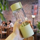 300ML Wheat Straw Portable High Borosilicate Glass Cup