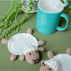 Cute lamb knitted coaster