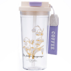 Portable Sports Double Drinking Straw Cup